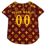 Custom Washington Football Style Dog Jersey - Monogram Classic Burgundy