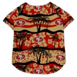 San Francisco Football Style Dog Jersey - Palm Retro Black and Red